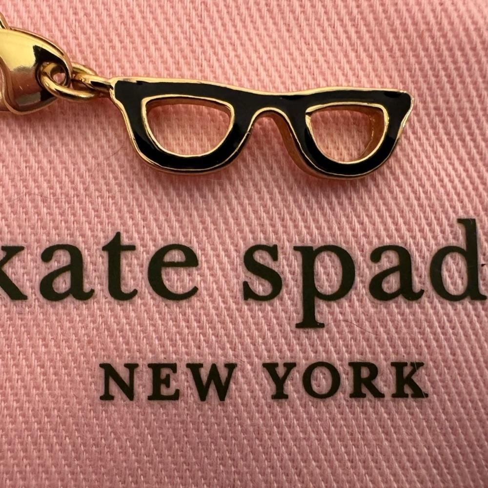 KATE SPADE Black Eyeglasses 12 KT Gold Plated Vintage Charm (No Bracelet) - Picture 4 of 6
